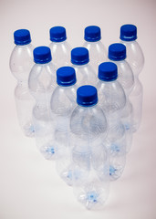 Plastic beverage bottles. Recycling concept .