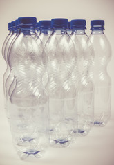 Plastic beverage bottles. Recycling concept .