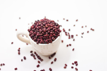 Red bean isolated on white background