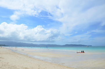 Fototapeta na wymiar Beautiful beach holiday at Boracay Island.