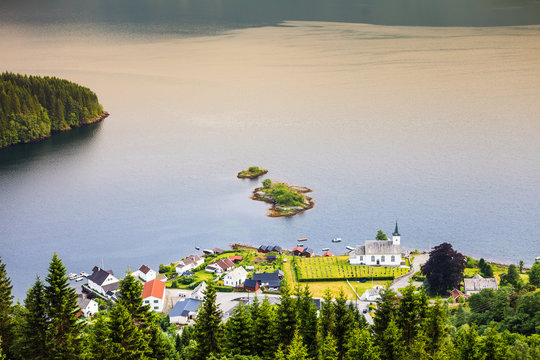 View of fjord near Bergen in Norway