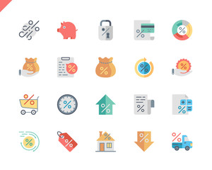 Simple Set Loan Flat Icons for Website and Mobile Apps. Contains such Icons as Investment, Finance, Document, Credit, Shopping. 48x48 Pixel Perfect. Vector illustration.