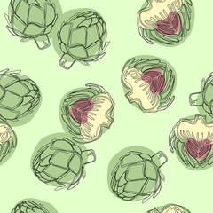 Artichoke seamless pattern.