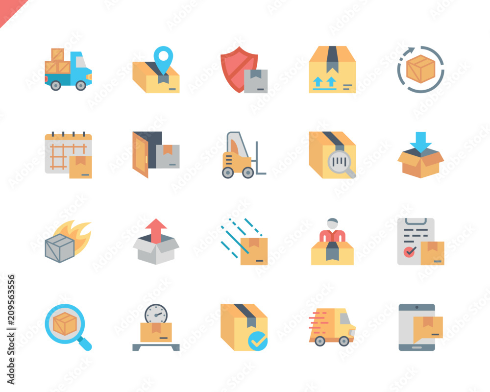Poster simple set shipping flat icons for website and mobile apps. contains such icons as export, logistics
