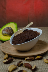Healthy dessert made with avocado and chestnut