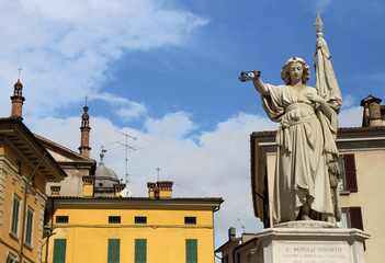 Obraz premium medieval market square of Brescia, unesco world heritage, Italy