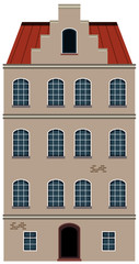A Dutch Style Building on White Background