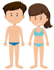 Set of blank male and female