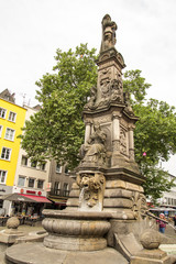 Obraz premium Monument of Johann von Werth in the old market, Cologne, Germany