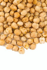 dried chickpea isoalted on white