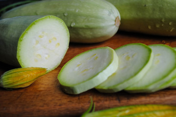 Sliced slices of zucchini