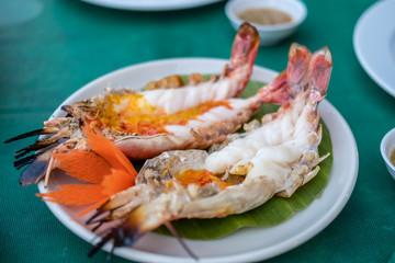 Grilled Shrimp served on Plate