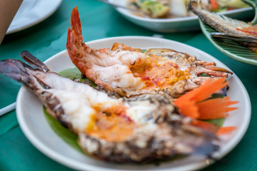 Grilled Shrimp served on Plate