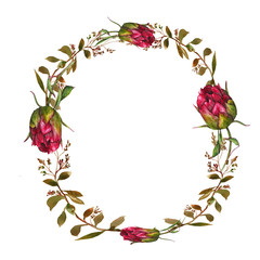 Fototapeta premium watercolor floral wreath