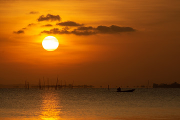Sunset sky on the lake