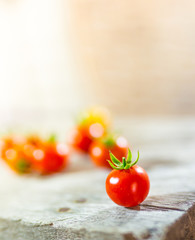 Fresh grape tomatoes on board.
