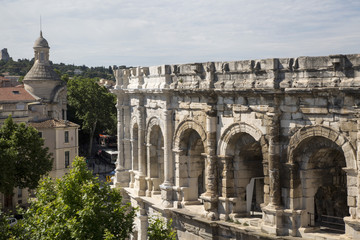 Fototapeta premium Roman amphitheater in the old town of Nimes in France