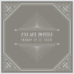 Vintage and retro vector  invitation .