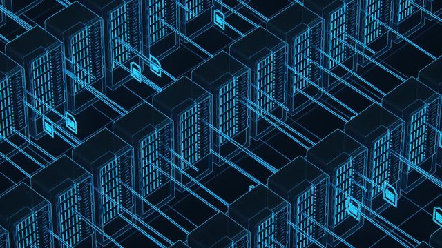 Data Transfer Between Servers. Technology, information, database background.