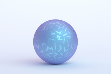 Abstract 3d rendering of geometric shape. Minimalistic composition. Modern background design with sphere for poster, cover, branding, banner, placard.