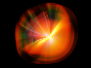 Unusual life form. Fluorescent deep-sea creature. Nature of deep ocean. .Underwater lighting. Abstract dynamic shape on black background. .Gentle distortions. Stylish fluids.