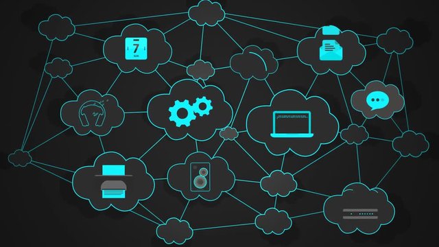 Cloud computing concept design with icons showing services of network connection