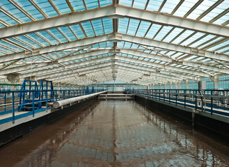 Modern urban wastewater treatment plant.