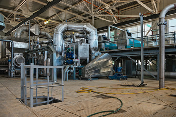 Wastewater treatment plant. Filter equipment for sewage treatment from solid impurities.