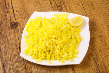 Yellow rice with lime