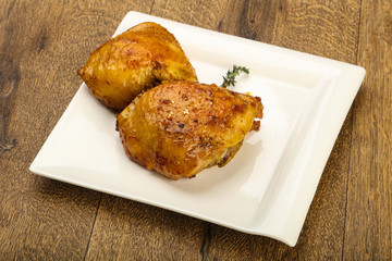 Roasted chicken thighs