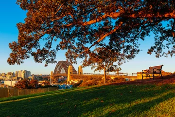 Poster Een uitzicht op Sydney& 39 s Harbour Bridge vanaf het Sydney Observatory © Joseph Oropel