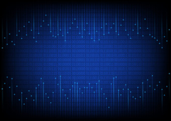 Abstract digital and technology background. Futuristic binary code and circuit design. Vector Illustration.