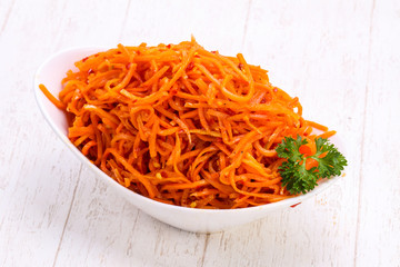 Picked carrot in the bowl