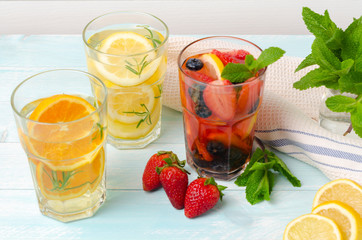 Detox fruit infused flavored water.