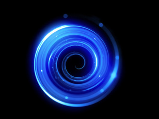 Glow effect. Ribbon glint. Abstract rotational border lines. Power energy. LED glare tape. .Luminous shining neon lights cosmic abstract frame. Magic design round whirl. Swirl trail effect.