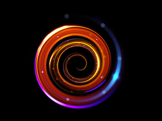 Glow effect. Ribbon glint. Abstract rotational border lines. Power energy. LED glare tape. .Luminous shining neon lights cosmic abstract frame. Magic design round whirl. Swirl trail effect.