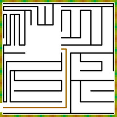 Black square maze(15x15) with help