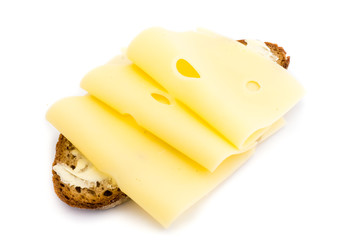 Käsebrot, Käse, brot isoliert Freisteller Weiß Weißer Weißen Hintergrund freigestellt