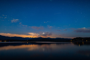 Sunset at Granby lake in Colorado