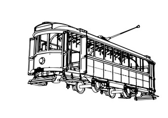 sketch of a tram vector