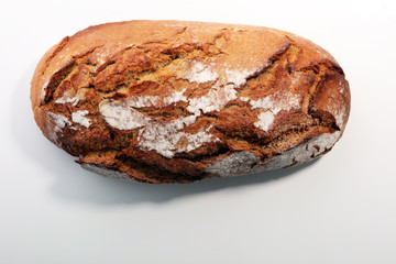 freshly baked bread isolated on white background