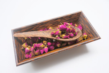 tea rose flowers on white background
