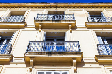 Aix-en-Provence, FRANCE, on March 6, 2018. Beautiful buildings form attractive skyline of the...