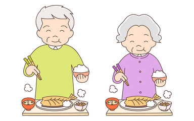 老夫婦_ご飯