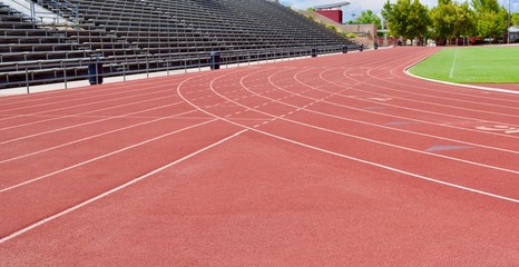 Red track at stadium