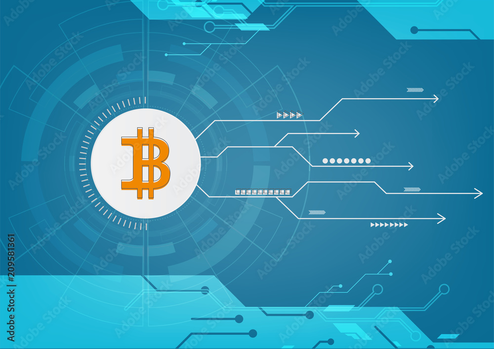 Poster Abstract bitcoin crypto currency blockchain technology Background Illustration