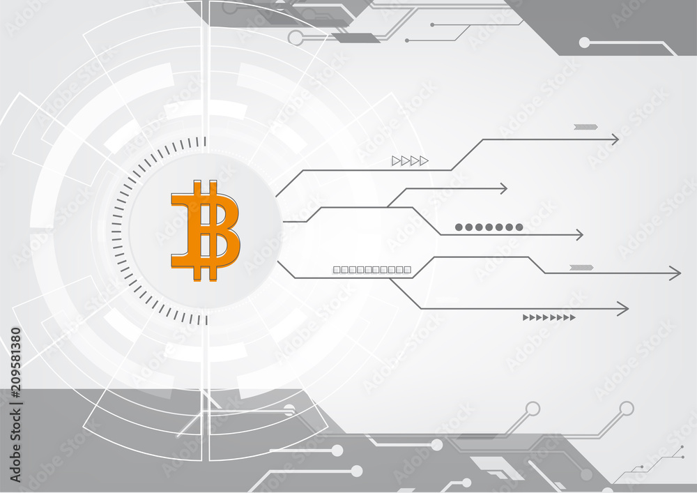 Poster abstract bitcoin crypto currency blockchain technology background illustration