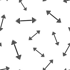 Dumbbell fitness gym icon seamless pattern background. Business concept vector illustration. Barbell bodybuilding sport symbol pattern.