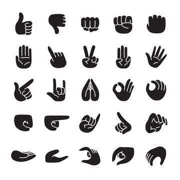 Set of vector hands gestures icon