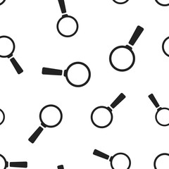 Magnifying glass icon seamless pattern background. Business concept vector illustration. Search magnifier symbol pattern.